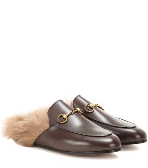 gucci scarpe con pelliccia|Mocassini in pelle GUCCI da donna .